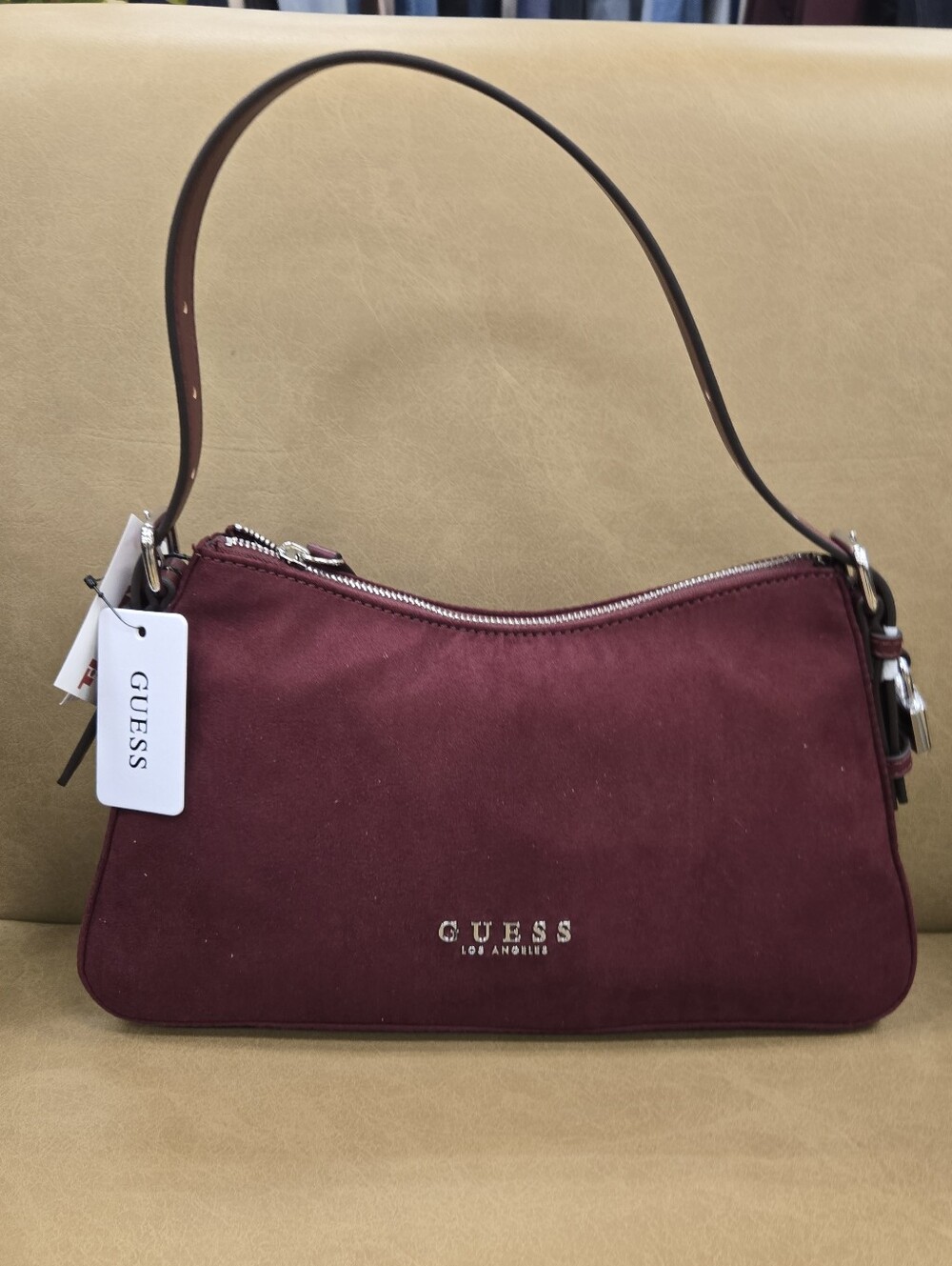 GUESS Women's Burgundy Shoulder Bag